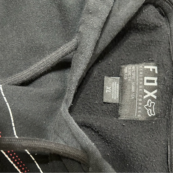 Fox Black Hoodie with Red Accents - Picture 5 of 6